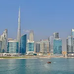 Panoramic! Burj Khalifa And Canal View!