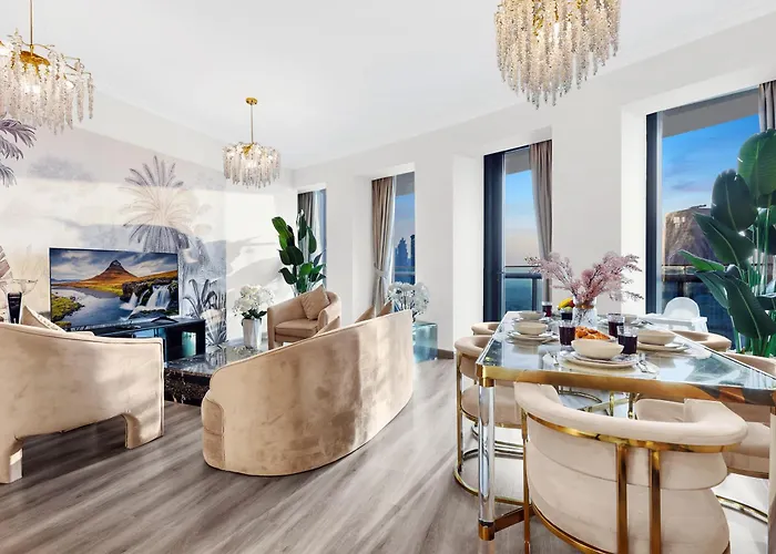 First Class Dubai 2Br Apartment Amazing Skyline And Sea Views From Balcony