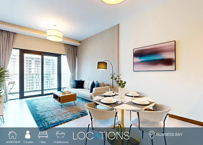 Sol Bay - One Bed With Distant Burj Khalifa View