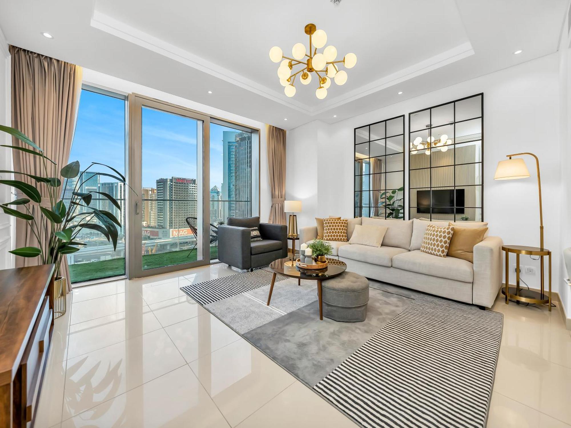 Apartment Elegant 1br 5mins Walk Mall & Burj Khalifa *