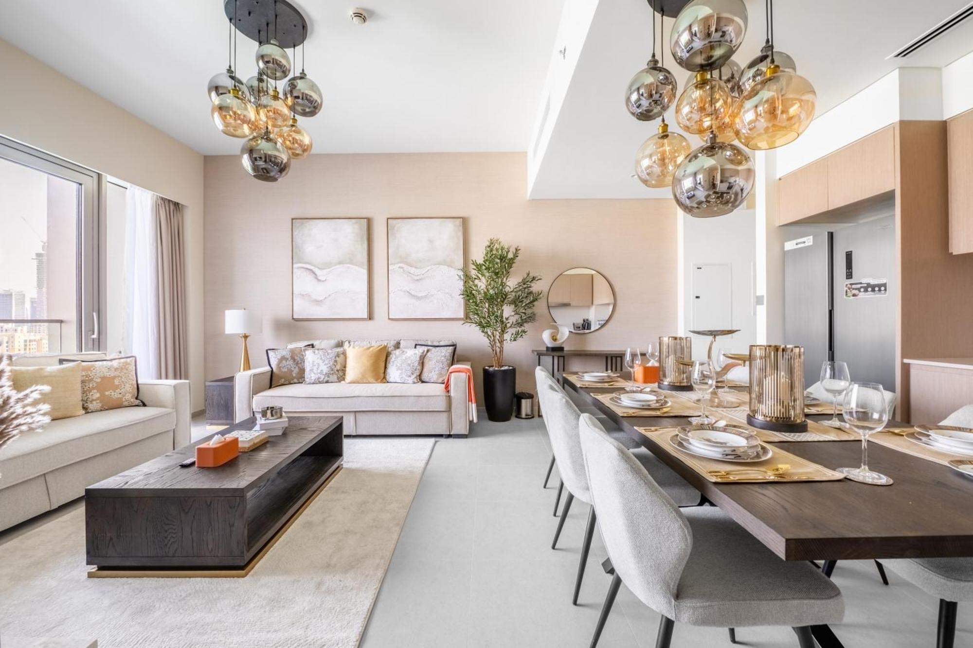 Apartment Hermes-style 2br, Full Burj Khalifa View - Infinity Pool - Full Fountain View *