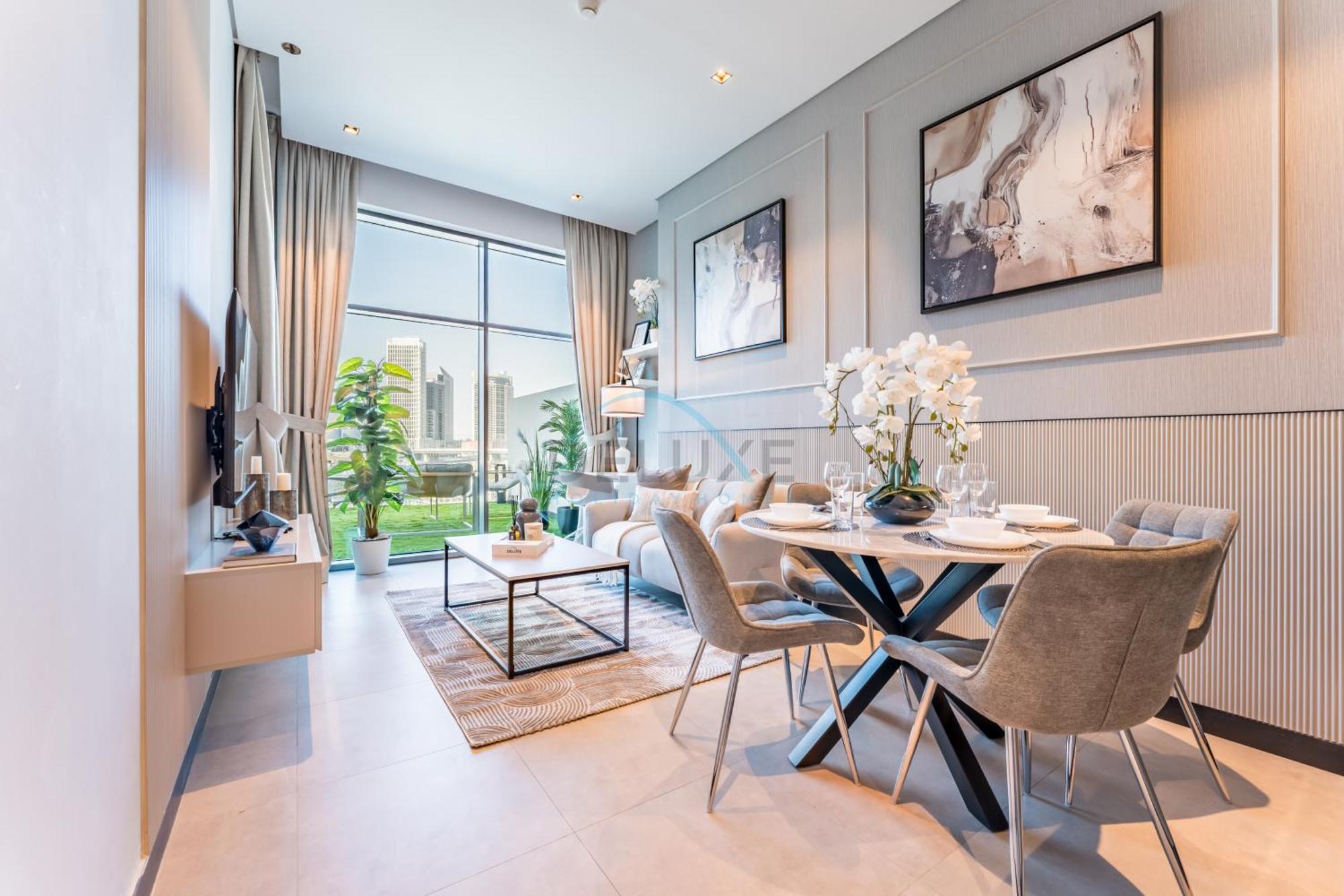 1br With Terrace Overlooking Water Canal And Burj Khalifa, Minutes From Attractions, 15 Northside Tower 2, Business Bay By Deluxe Homes *