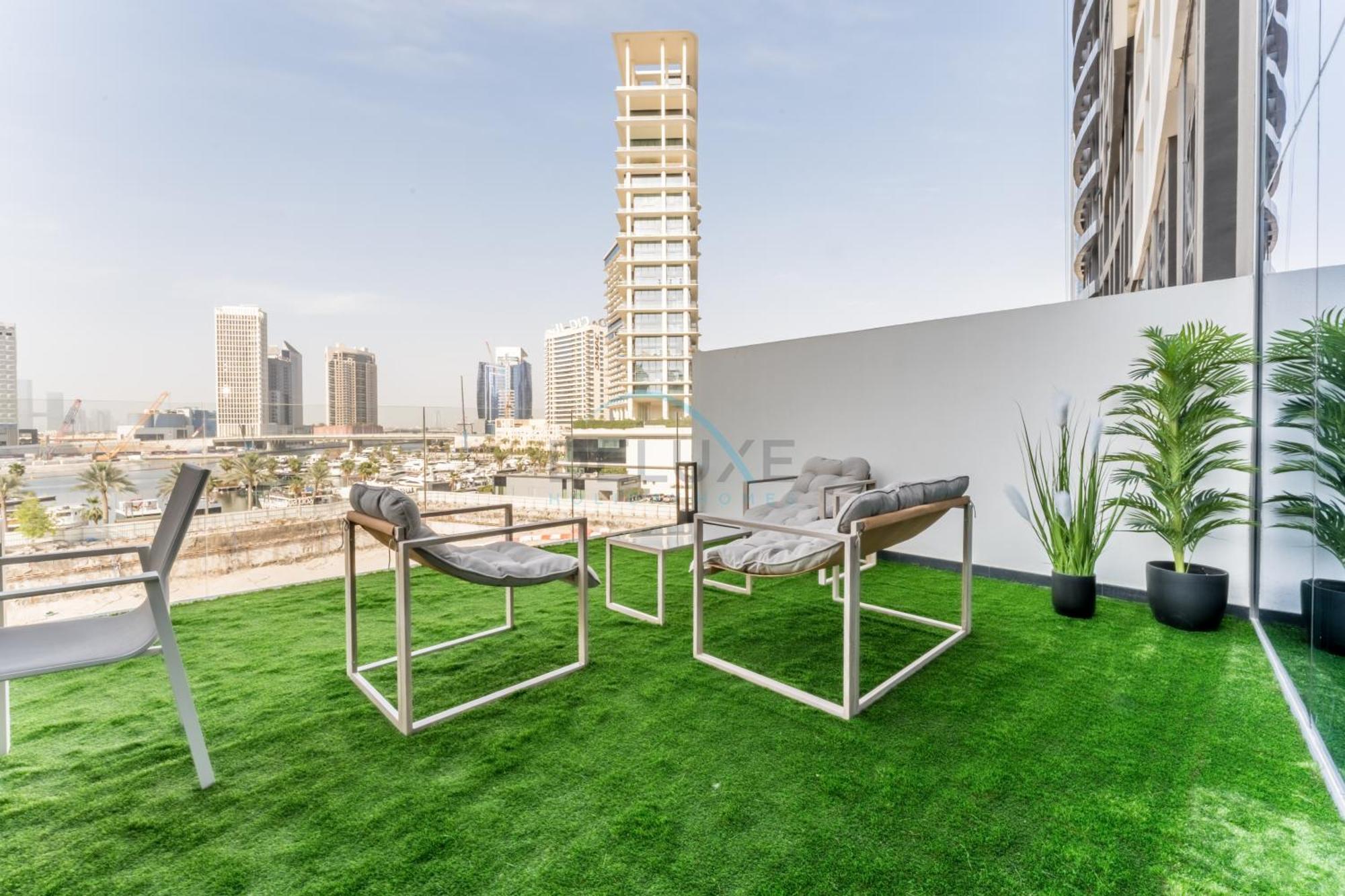 1br With Terrace Overlooking Water Canal And Burj Khalifa, Minutes From Attractions, 15 Northside Tower 2, Business Bay By Deluxe Homes Apartment *