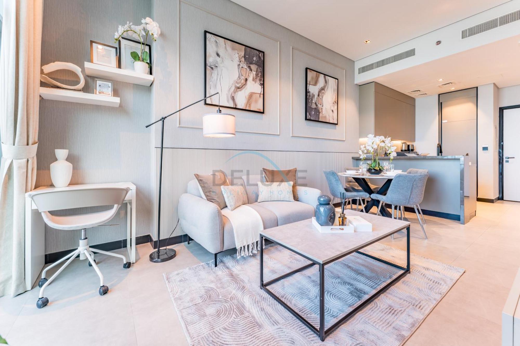 Apartment 1br With Terrace Overlooking Water Canal And Burj Khalifa, Minutes From Attractions, 15 Northside Tower 2, Business Bay By Deluxe Homes