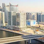 Modern Living Damac With Balcony & Waterfront Views