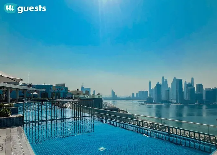 Higuests - Palm Jumeirah Studio With Roof Top Infinity Pool
