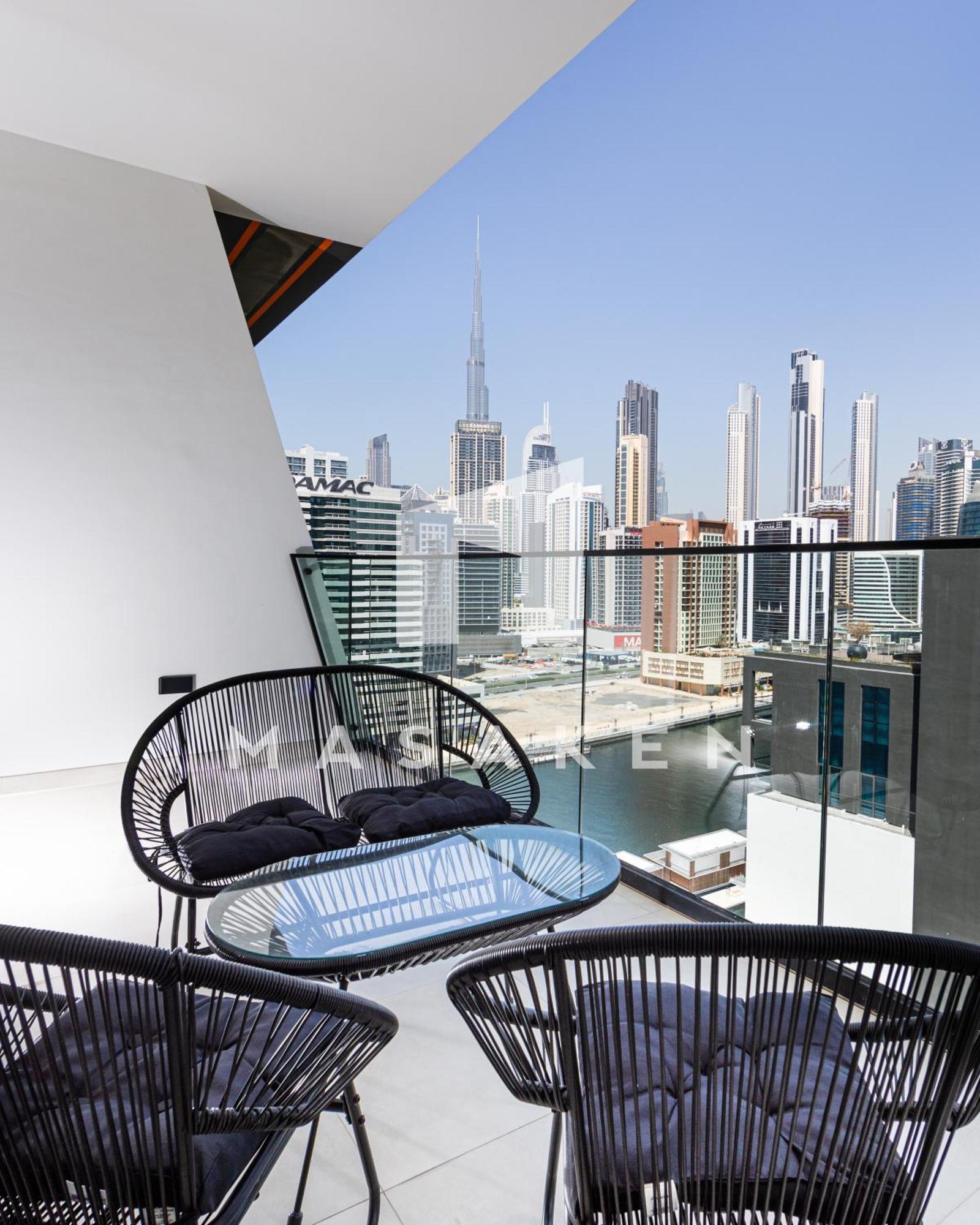 Furnished 1 Bedroom In Business With Burj View Apartment *
