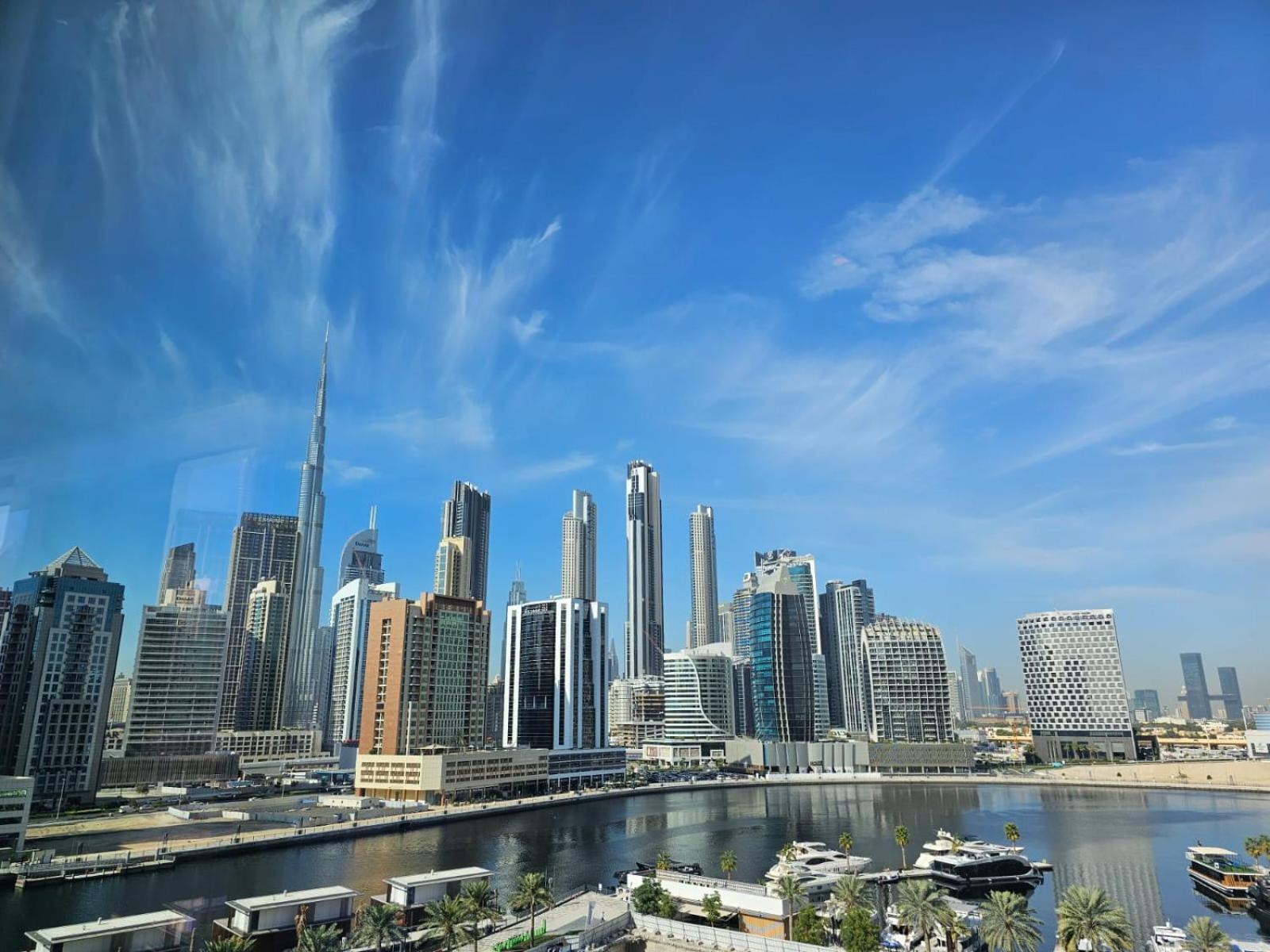 Amazing Burj View And Yachts View With Full Burj Khalifa View From Pool Dubai
