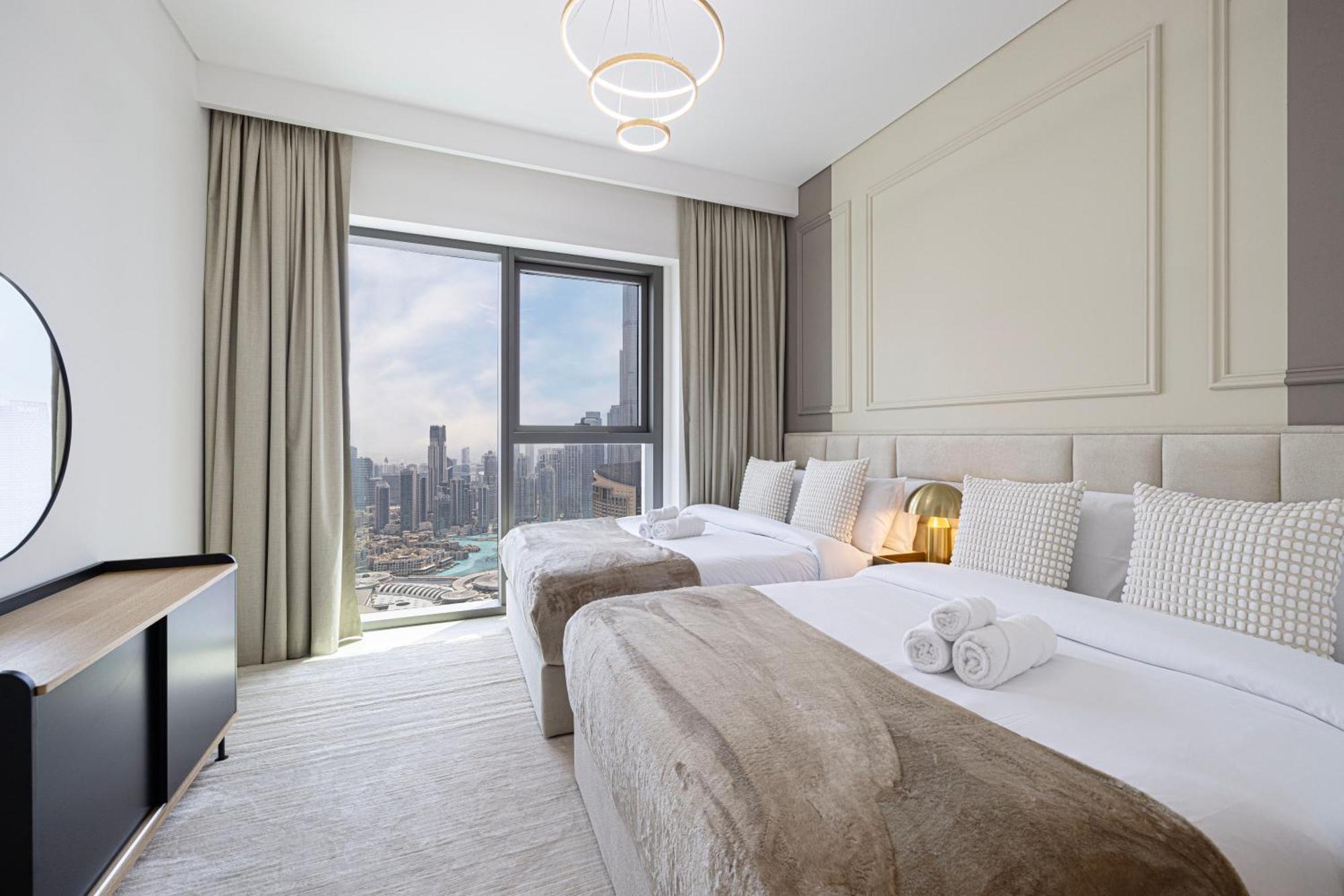 55th High Floor - 2 Bedroom With Full Burj Khalifa & Fountain View, Close To Dubail Mall - Downtown By Stayfinity Max 8 Guests Apartment