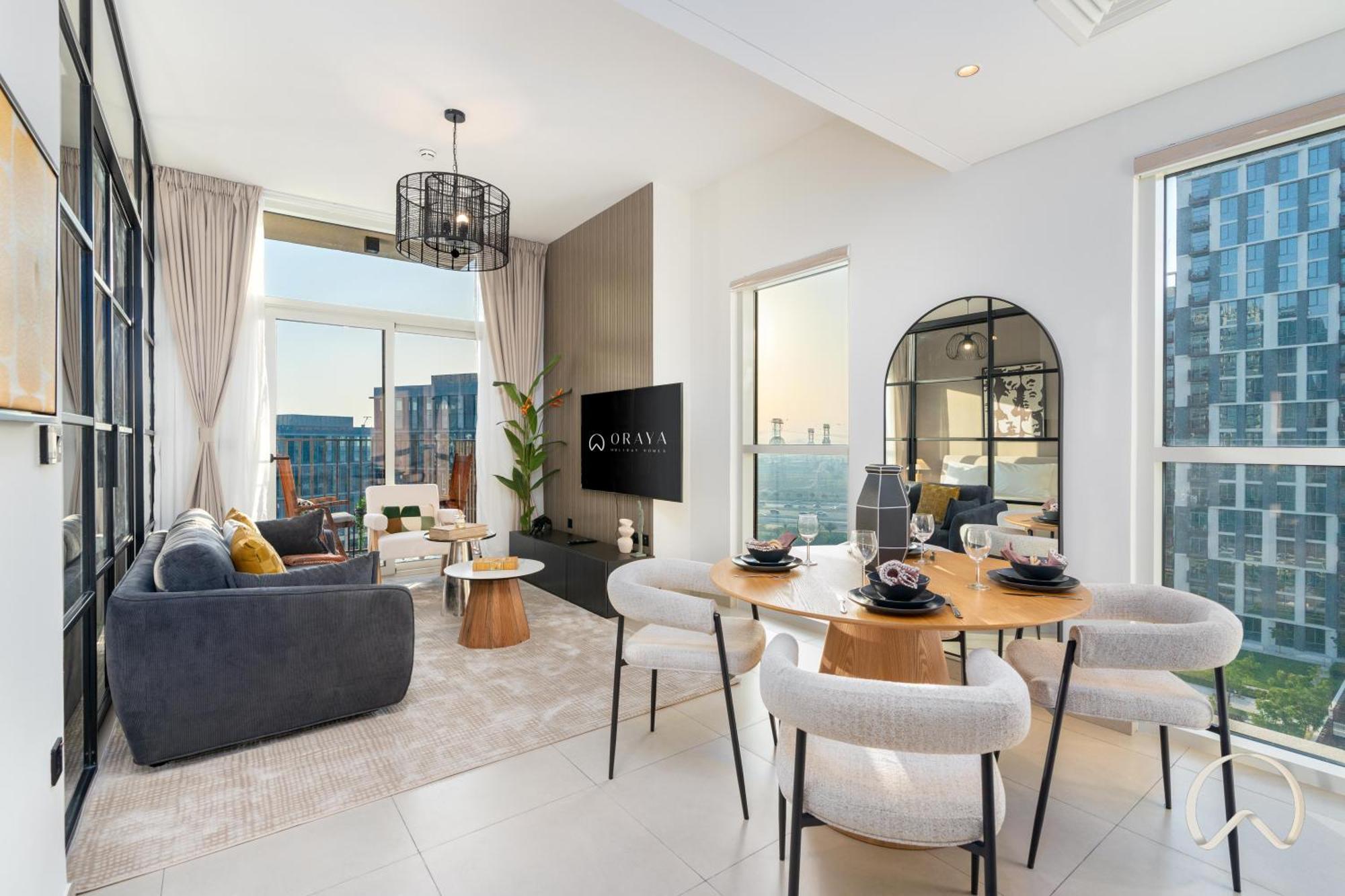 Oraya - Stylish 2br In Socio Tower 2 With Pool View Apartment Dubai