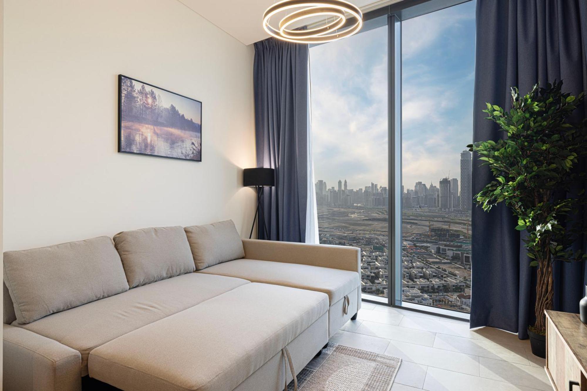 Apartment Easemytrip - Sobha Waves Luxury, 1br With Burj Khalifa View