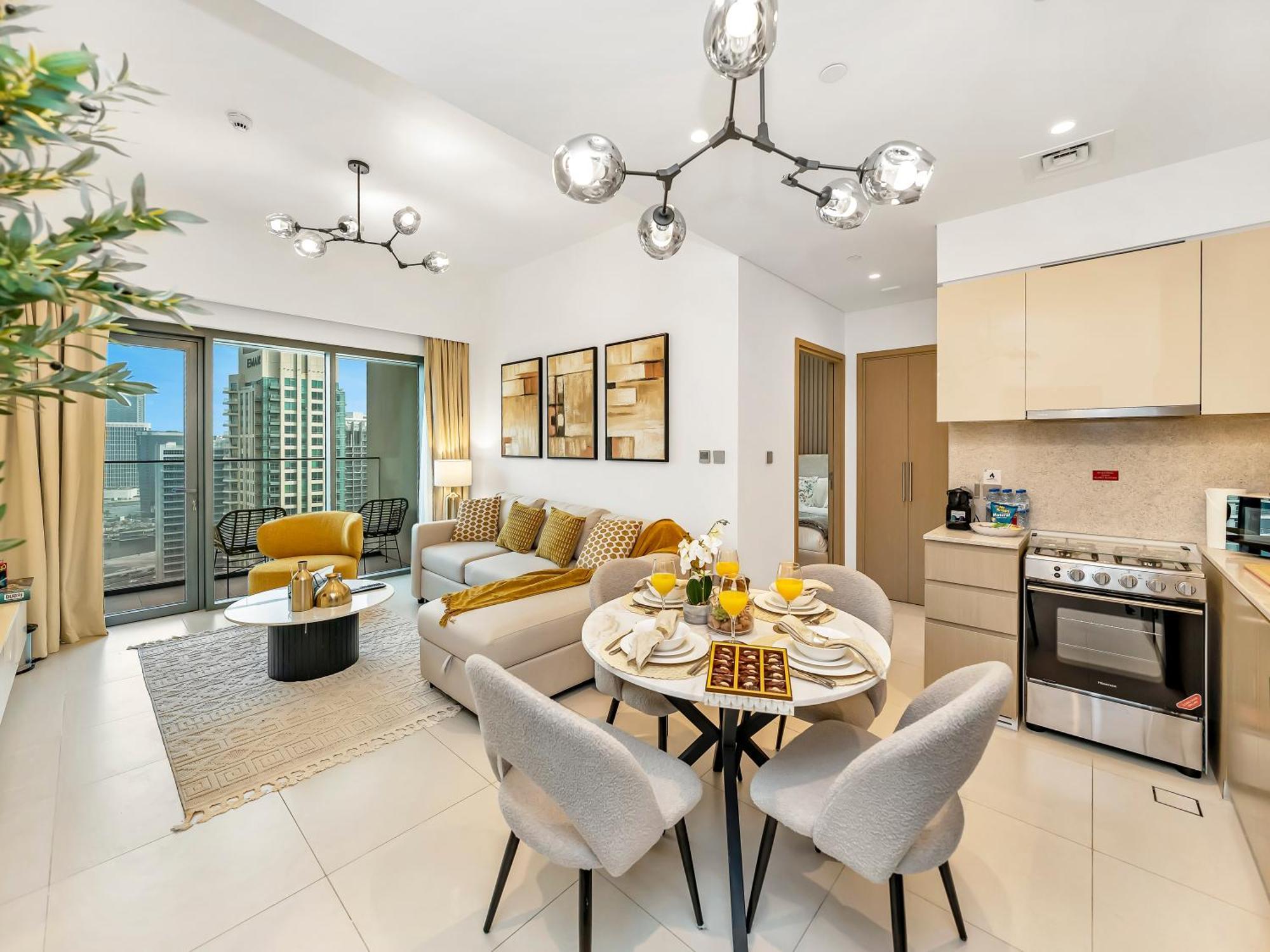 Apartment Al-fannan At Burj Royale - Best Downtown City View - Brand New Luxury 1 Bedroom