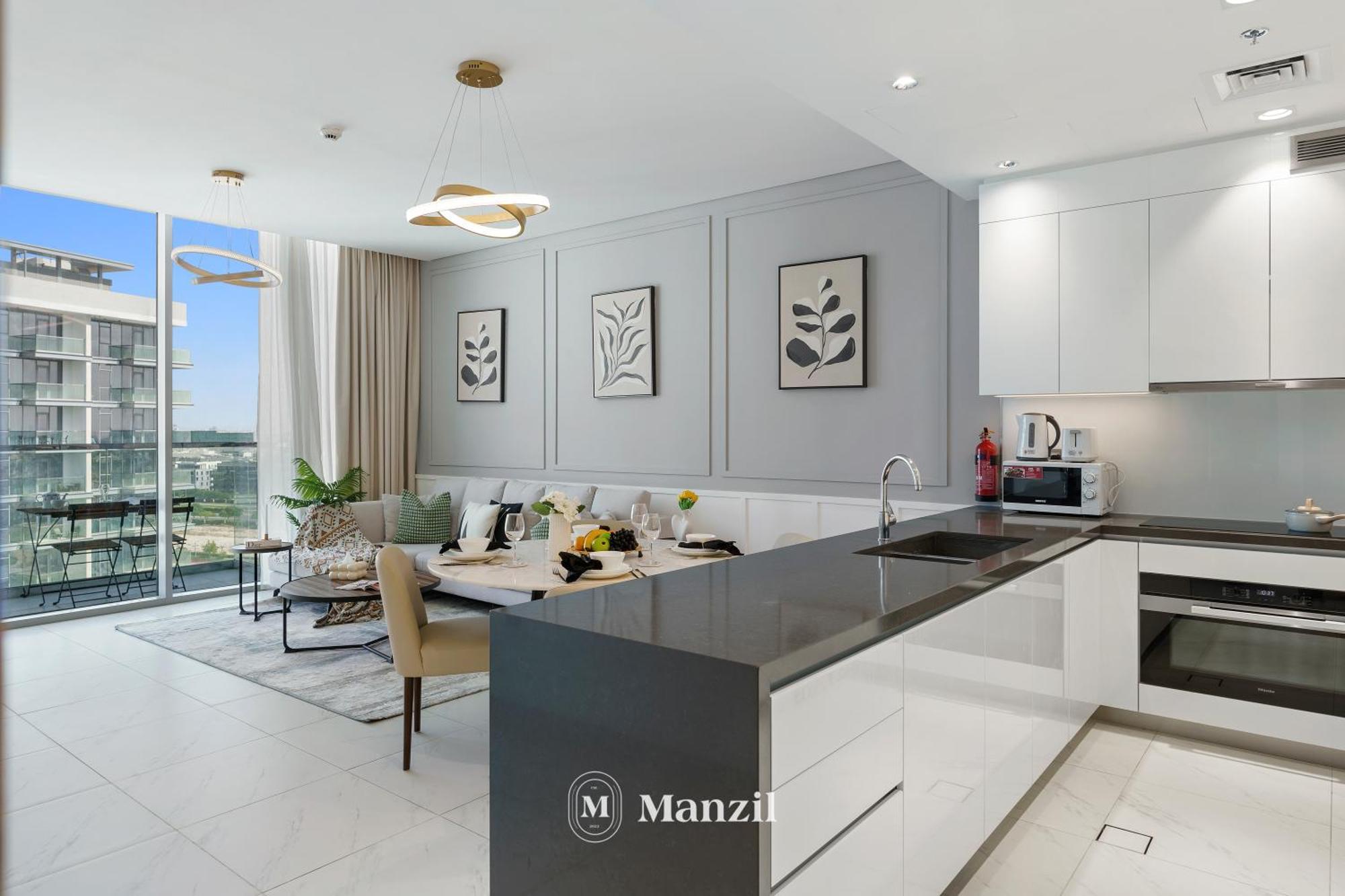 Apartment Manzil - 2br In District One With Lagoon & Burj Views Dubai