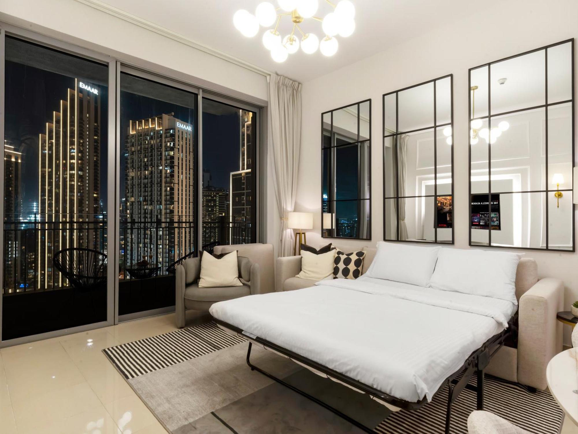 Chic 1br Fountain-view Flat Downtown Burj Khalifa Apartment *