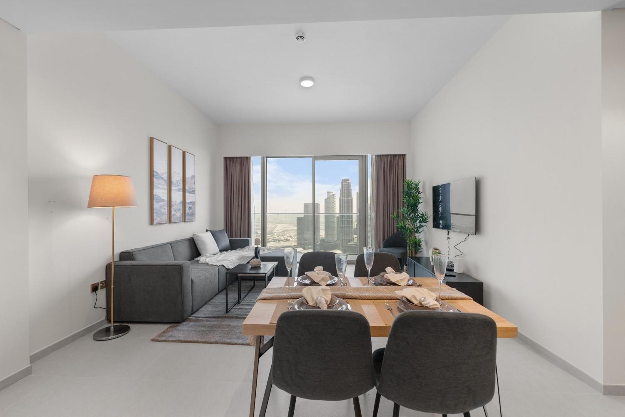 Apartment Iconic Burj Khalifa & Fountain View - 2br - Signature Grande Residences Dubai