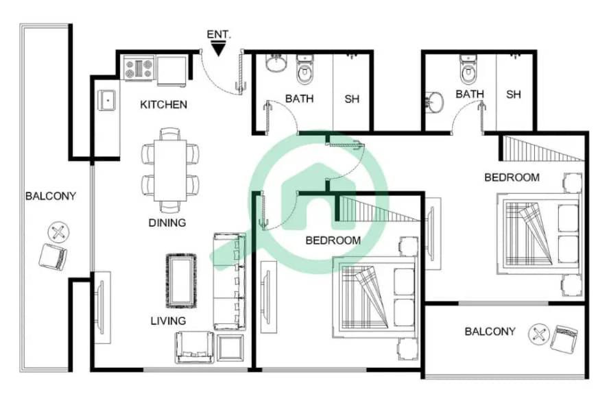 Apartment Lavish 2br In Sobha Creek Vistas *