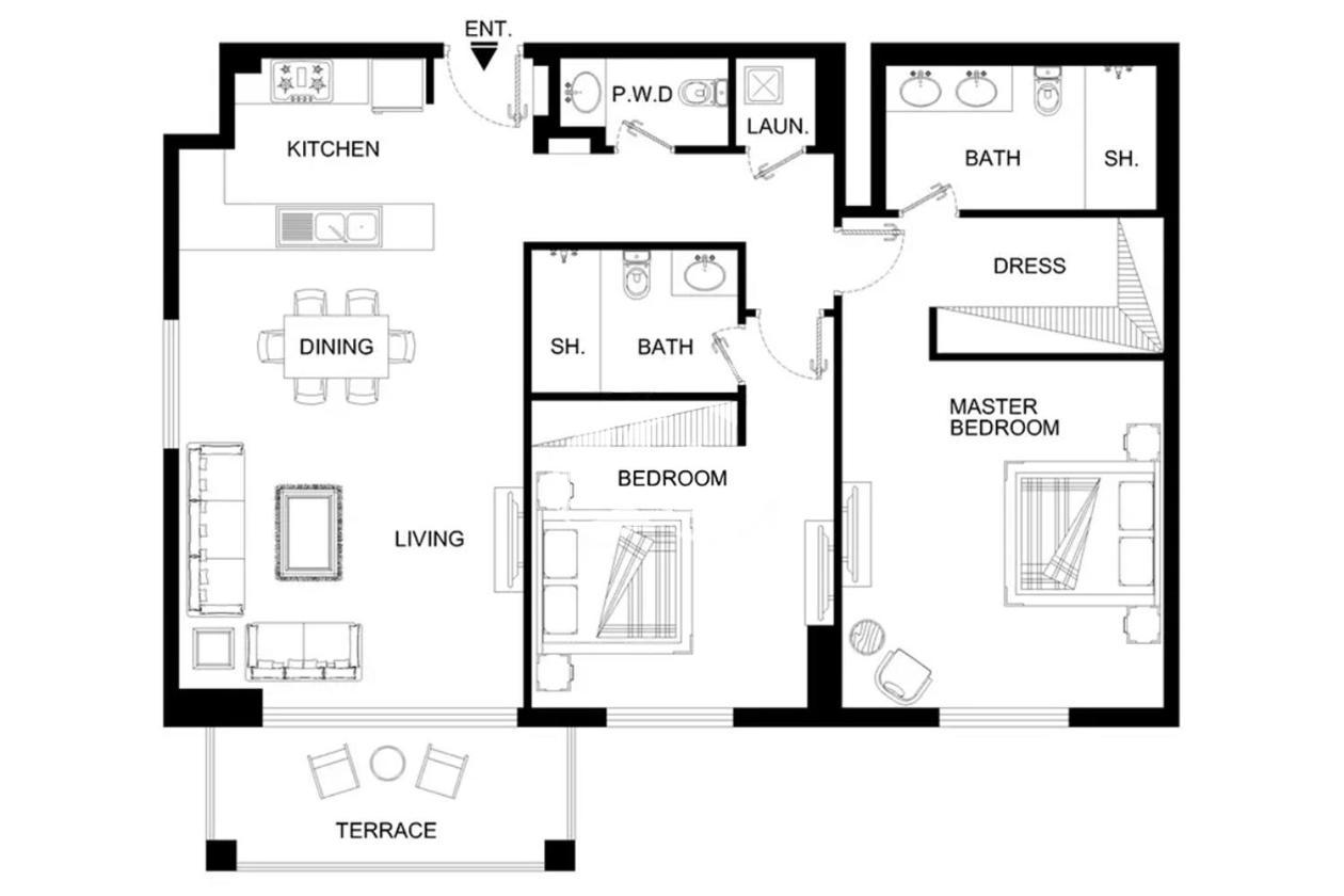 Lux The La Luxury Burj View 3 Apartment *