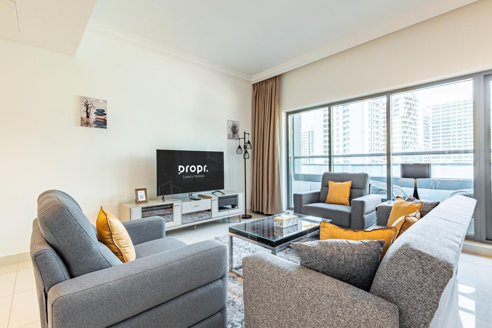 Spacious 1br - Balcony & Pool View - Capital Bay * Dubai