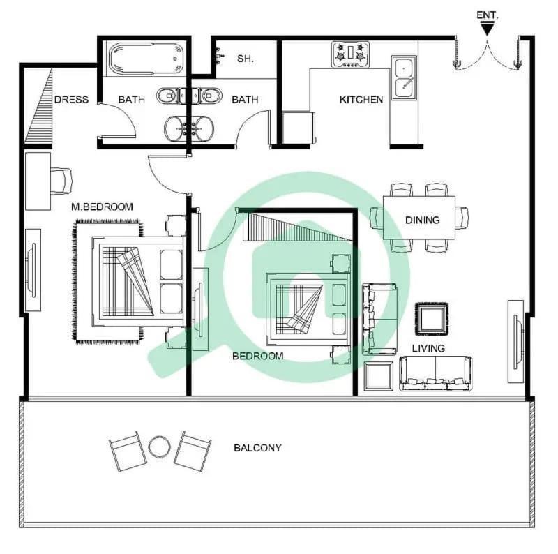 Contemporary 2-bedroom In Silverene * Dubai