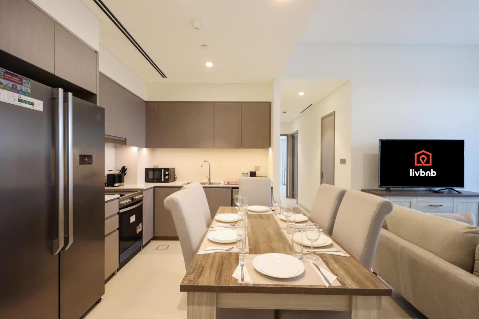 Livbnb-modern 2br With Partial Burj Khalifa View Apartment Dubai