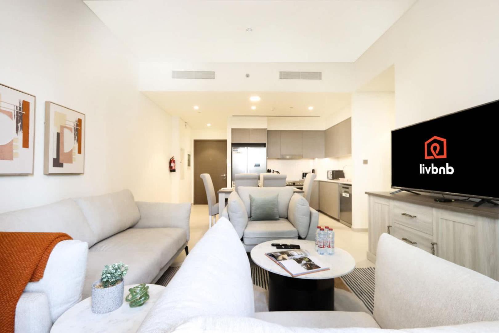 Livbnb-modern 2br With Partial Burj Khalifa View Dubai