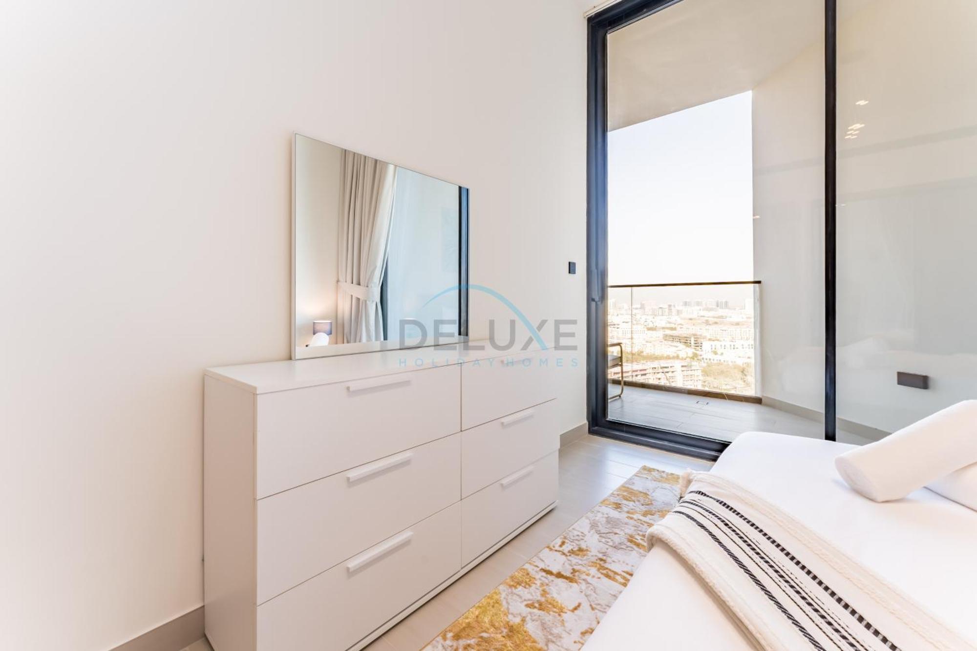 Skyline And Community Views 1br With Private Balcony Near Community Park, Binghatti Amber, Jumeirah Village Circle By Deluxe Homes