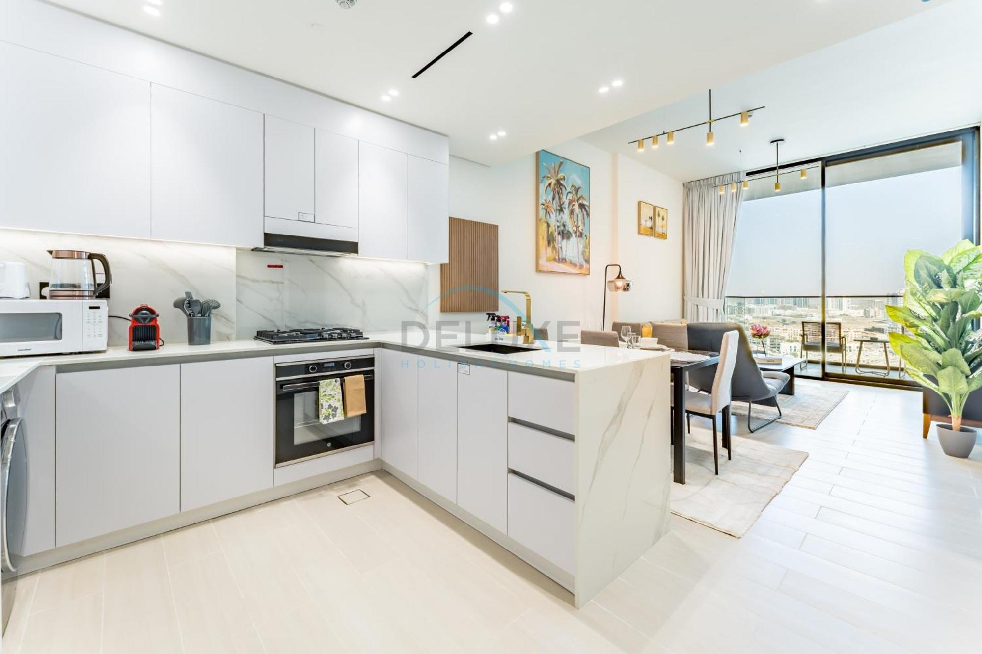 Skyline And Community Views 1br With Private Balcony Near Community Park, Binghatti Amber, Jumeirah Village Circle By Deluxe Homes Apartment