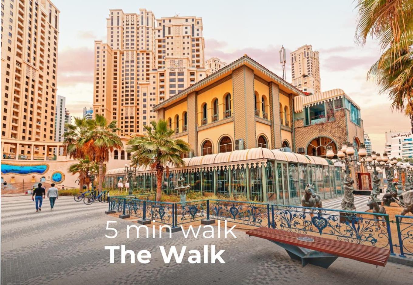Walk To Jbr - Free Baby Gear - Marina View 2br With Terrace Apartment