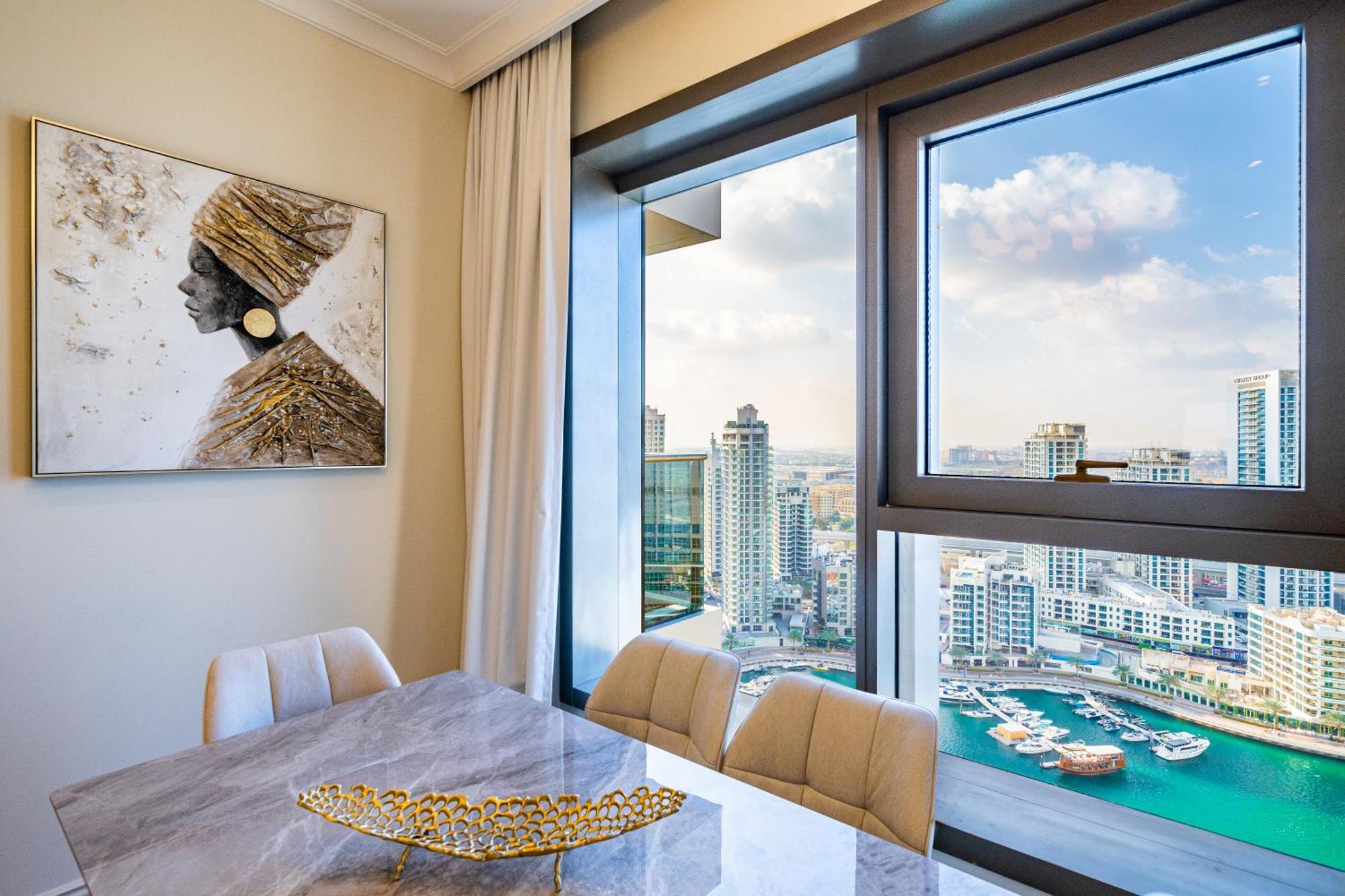 Apartment Walk To Jbr - Luxe 3br With Marina & Sea Views Dubai
