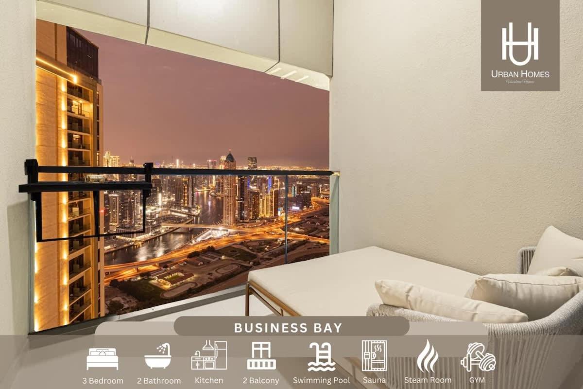 Urbanhomes - Luxury And Cozy 3bdr In Business Bay Canal View Dubai