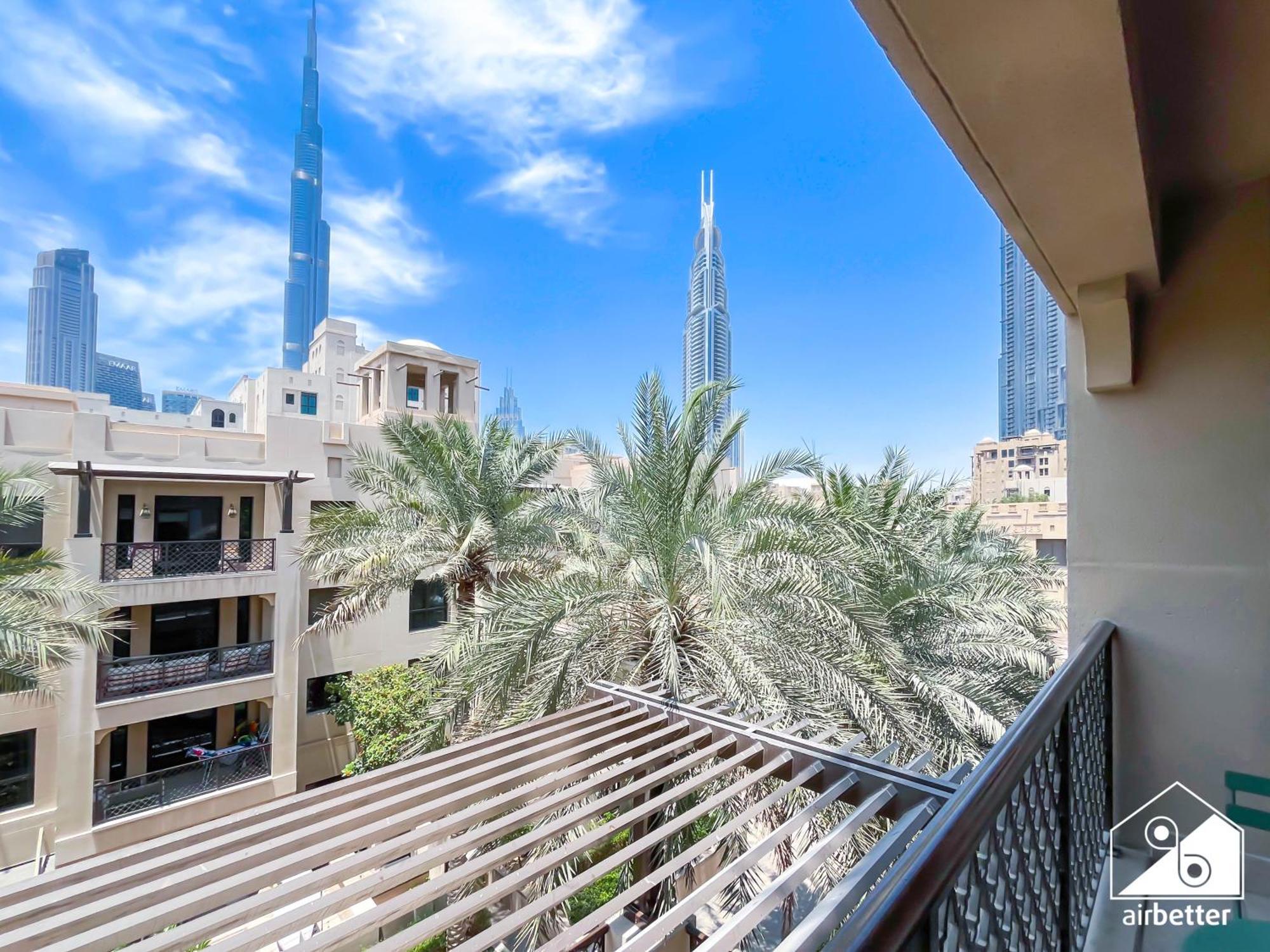 Burj Views From Balcony L Chic 2br In Downtown *