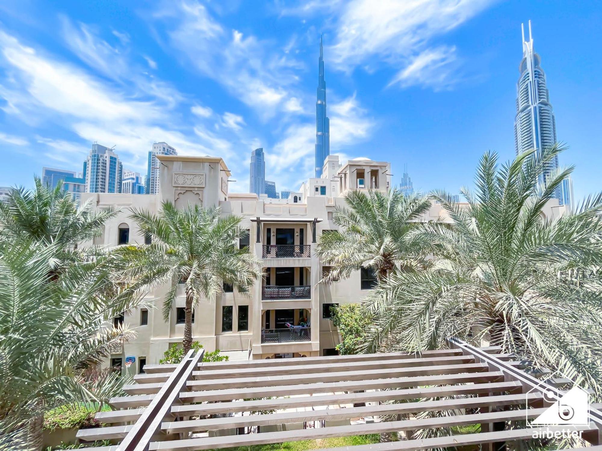 Burj Views From Balcony L Chic 2br In Downtown *
