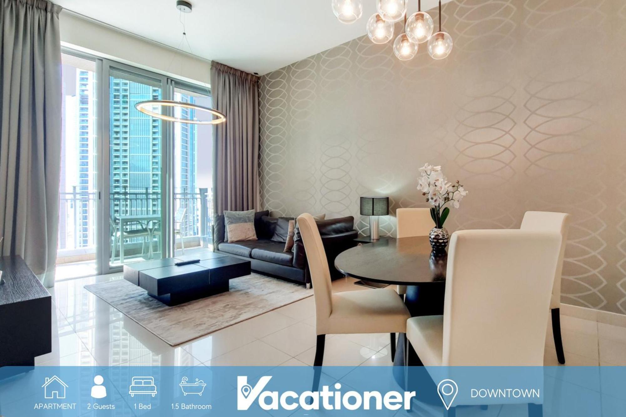 Vacationer I Downtown 1 Bedroom I Close To Burj Khalifa & Mall I Free Parking, Pool, Gym & Wi-fi Apartment
