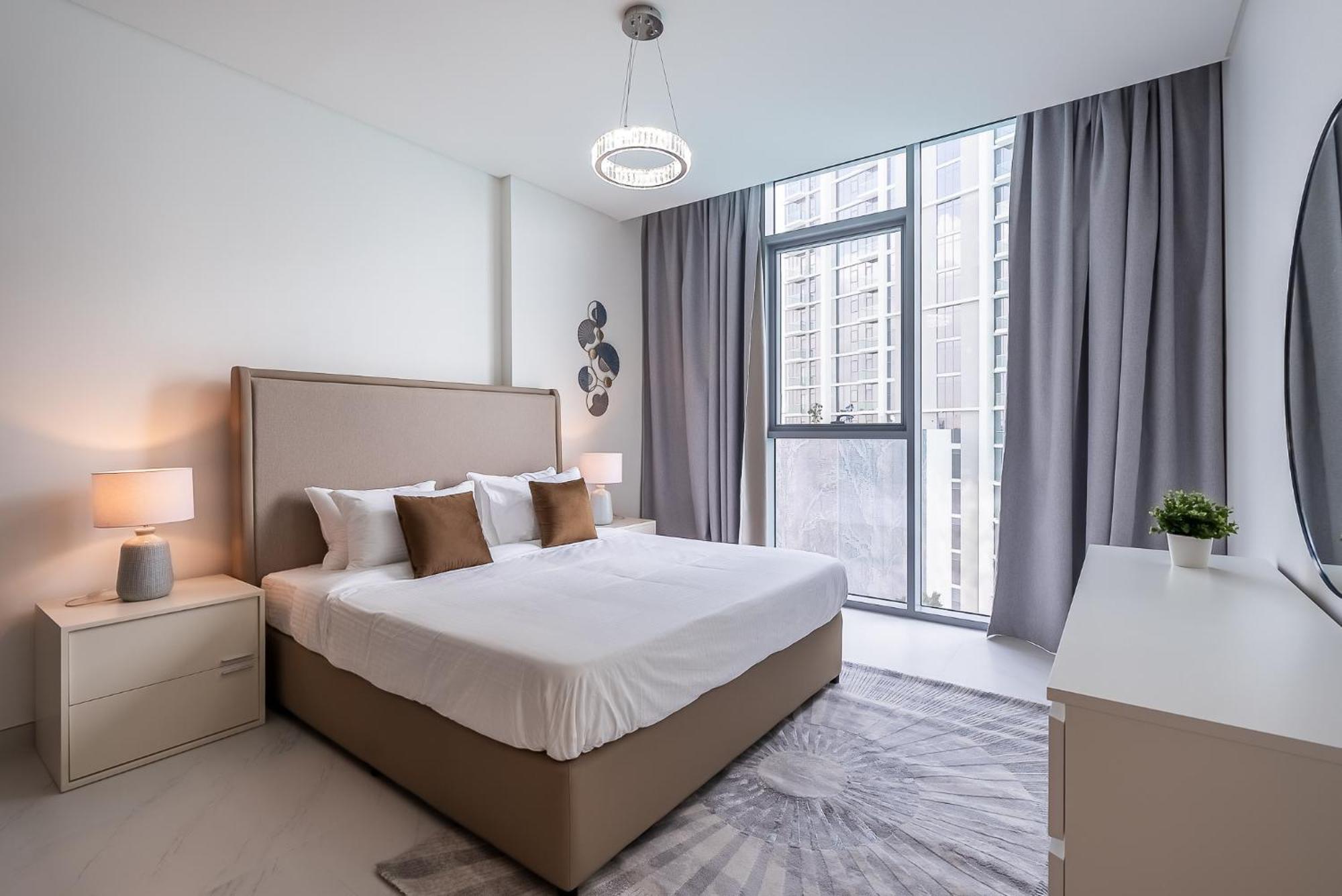 3bdr With Maid I District One I Lagoons View Apartment Dubai