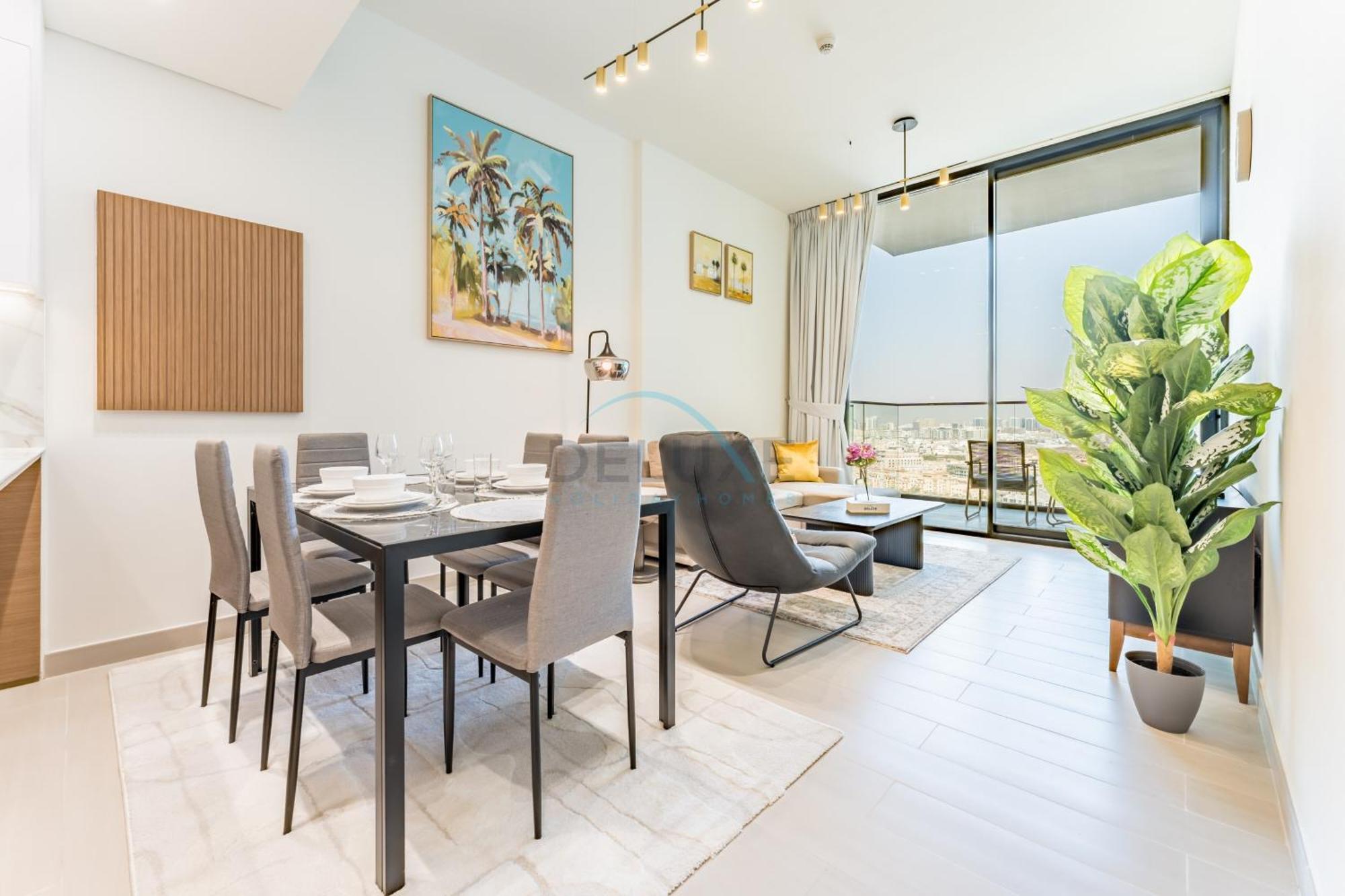 Skyline And Community Views 1br With Private Balcony Near Community Park, Binghatti Amber, Jumeirah Village Circle By Deluxe Homes Dubai