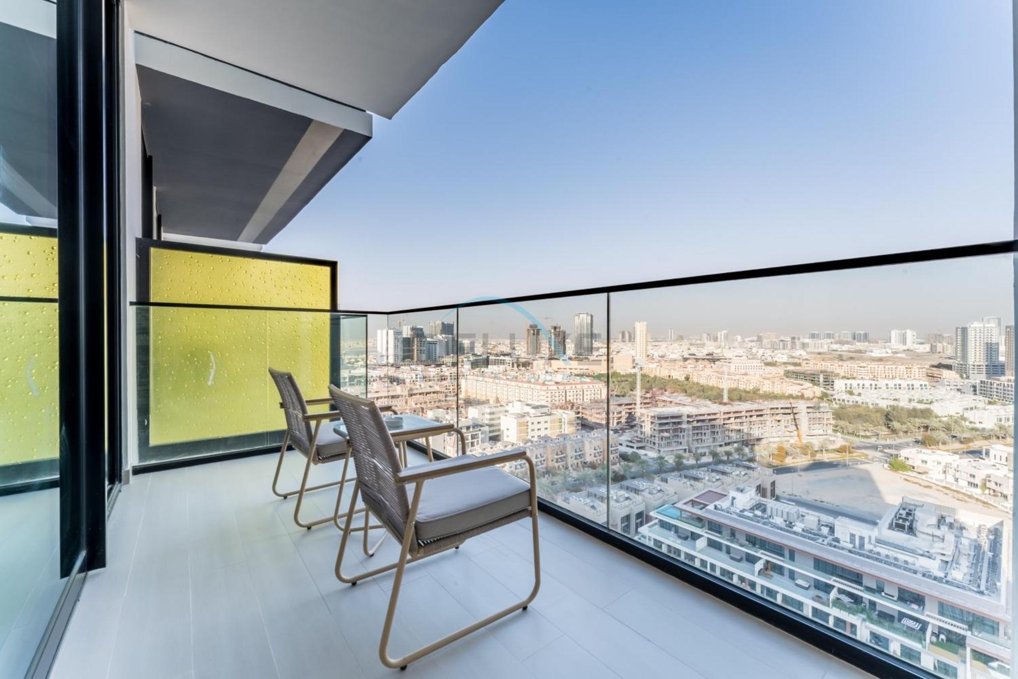 Skyline And Community Views 1br With Private Balcony Near Community Park, Binghatti Amber, Jumeirah Village Circle By Deluxe Homes * Dubai